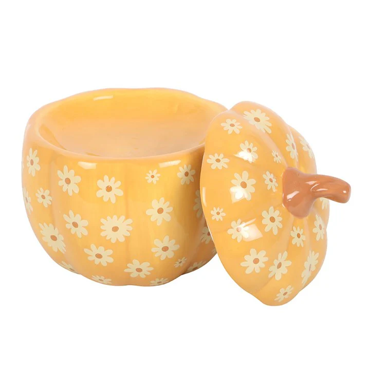 Floral Pumpkin Tealight Wax Warmer - Image 3