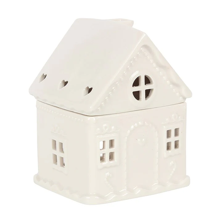 White Gingerbread House Tealight Wax Warmer - Image 3